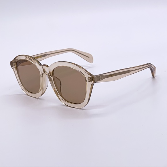 NEW CELINE SUNGLASSES CL40017F 57E BROWN CLEAR EYEWEAR CELINE - Picture 3 of 11